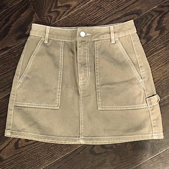 PacSun Olive Green Denim Skirt - Picture 11 of 15